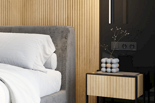 B101 bútorajtó az éjjeliszekrényen